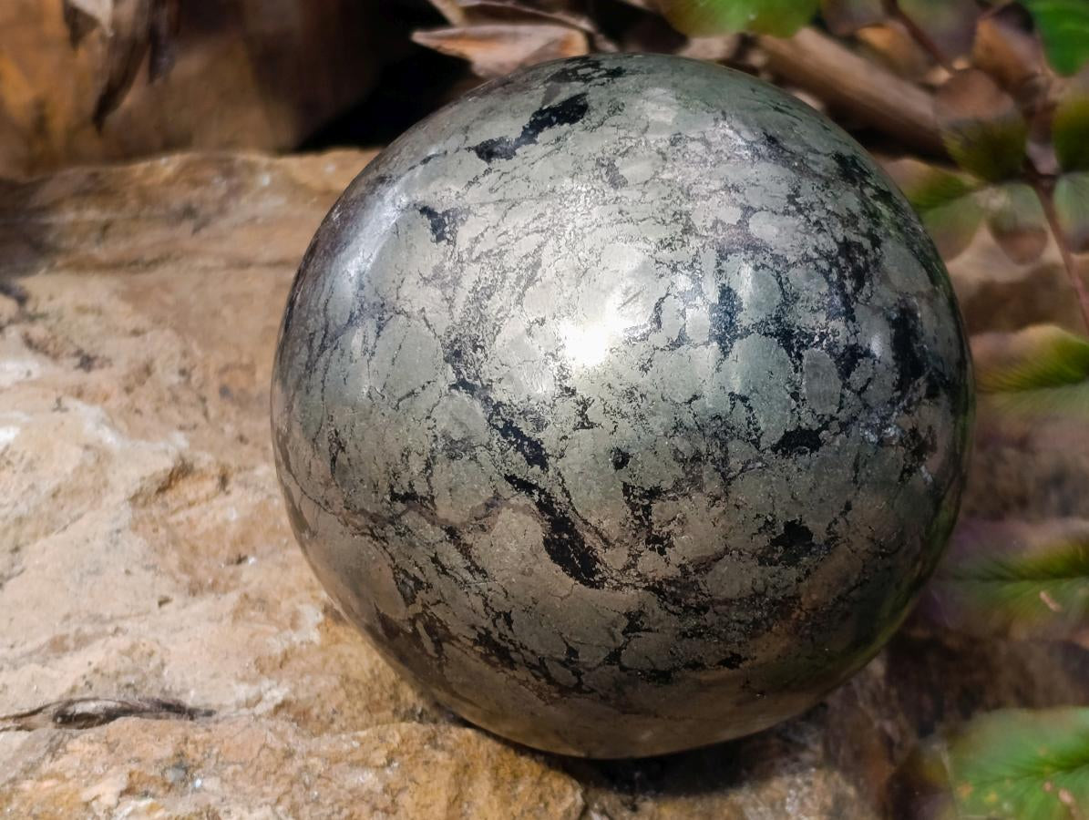 Polished Golden Pyrite "Pharaoh Stone" Sphere x 1 From Iron Duke Mine, Zimbabwe