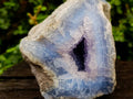 Natural Large Blue Lace Agate Geode with Amethyst Crystal Centre x 1 From Nsanje, Malawi