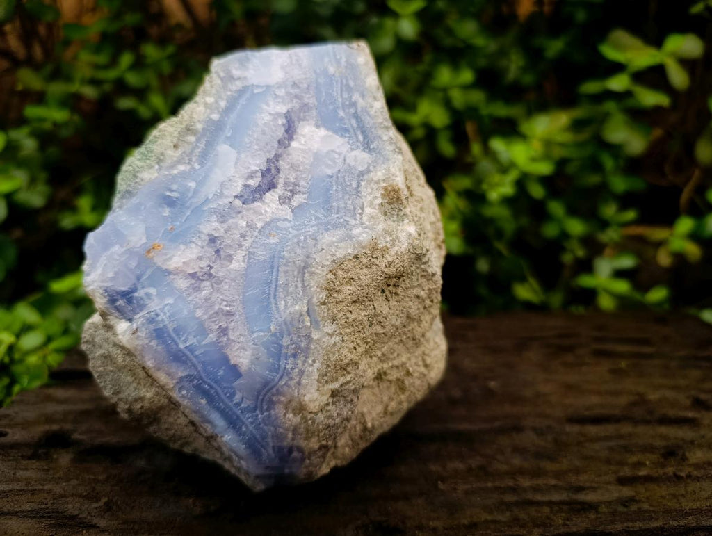 Natural Large Blue Lace Agate Geode with Amethyst Crystal Centre x 1 From Nsanje, Malawi