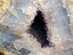 Natural Large Blue Lace Agate Geode with Amethyst Crystal Centre x 1 From Nsanje, Malawi