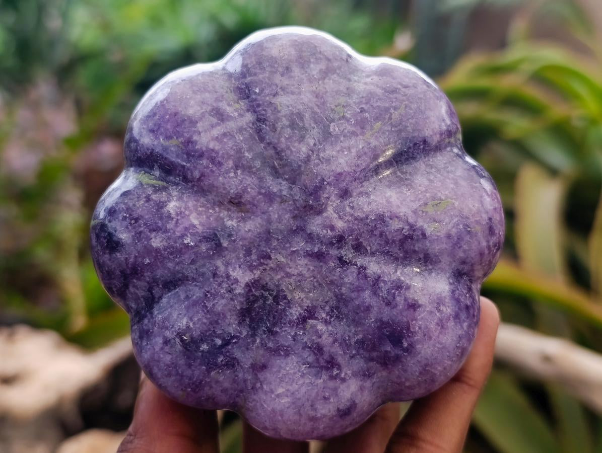 Hand Made Purple Lepidolite Pumpkin Carving x 1 From Zimbabwe