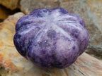 Hand Made Purple Lepidolite Pumpkin Carving x 1 From Zimbabwe