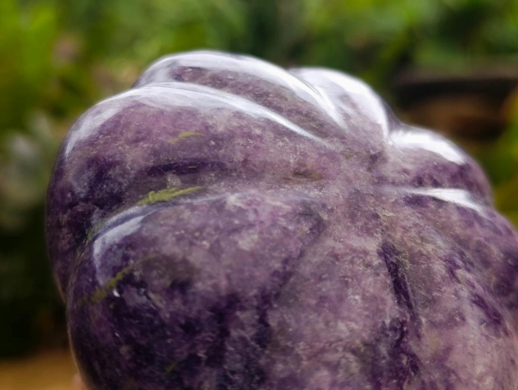 Hand Made Purple Lepidolite Pumpkin Carving x 1 From Zimbabwe