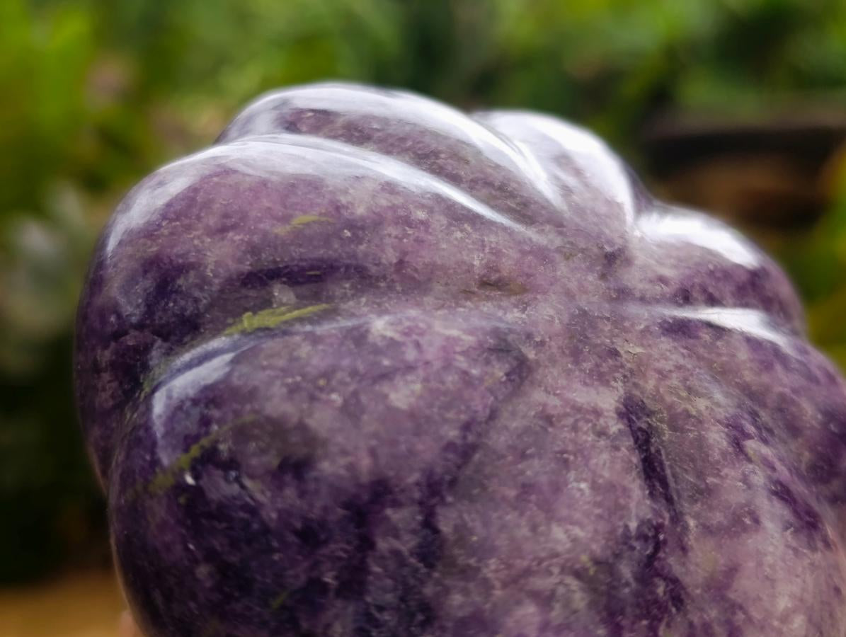 Hand Made Purple Lepidolite Pumpkin Carving x 1 From Zimbabwe
