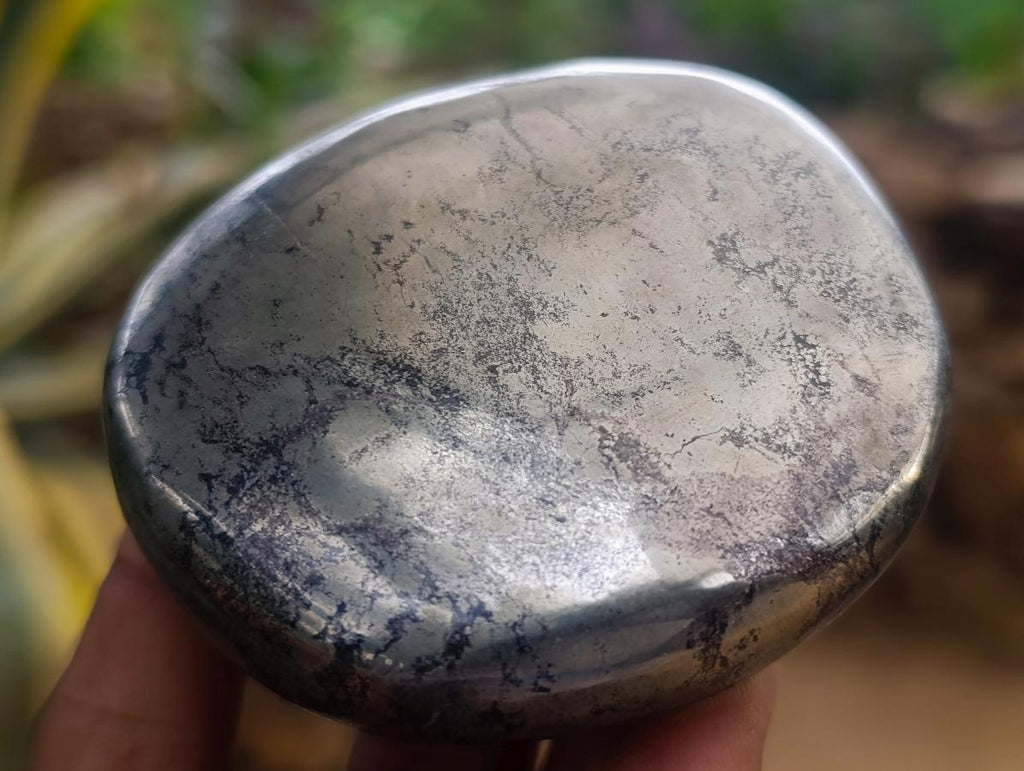 Polished Golden Pyrite "Pharaoh Stone" Palm Stone x 1 From Iron Duke Mine, Zimbabwe