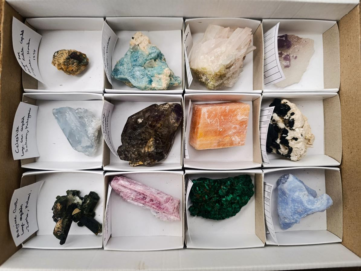 Natural Mix of African Minerals, Set of 12 x 1 From Southern Africa