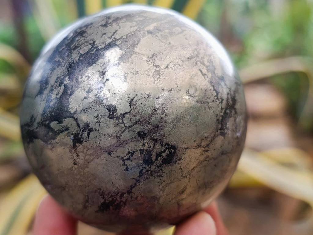 Polished Golden Pyrite "Pharaoh Stone" Sphere x 1 From Iron Duke Mine, Zimbabwe