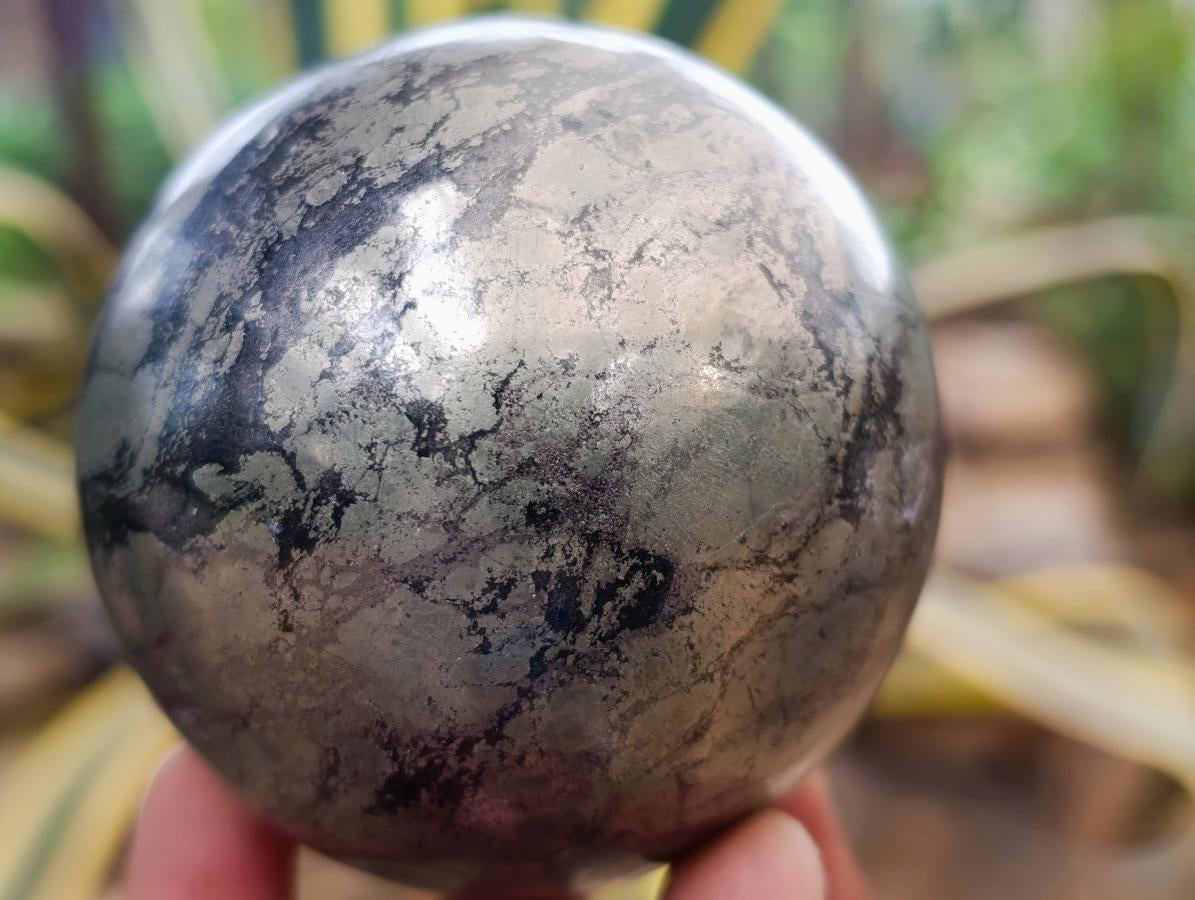 Polished Golden Pyrite "Pharaoh Stone" Sphere x 1 From Iron Duke Mine, Zimbabwe