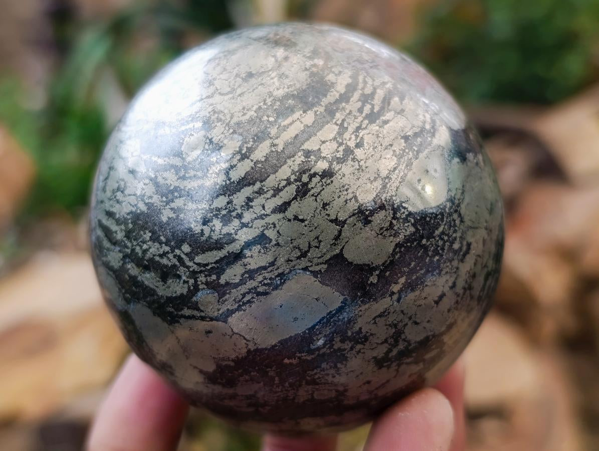Polished Golden Pyrite "Pharaoh Stone" Sphere x 1 From Iron Duke Mine, Zimbabwe
