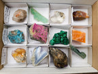 Natural Mix of African Minerals and Crystals Set of 12 x 1 From Southern Africa