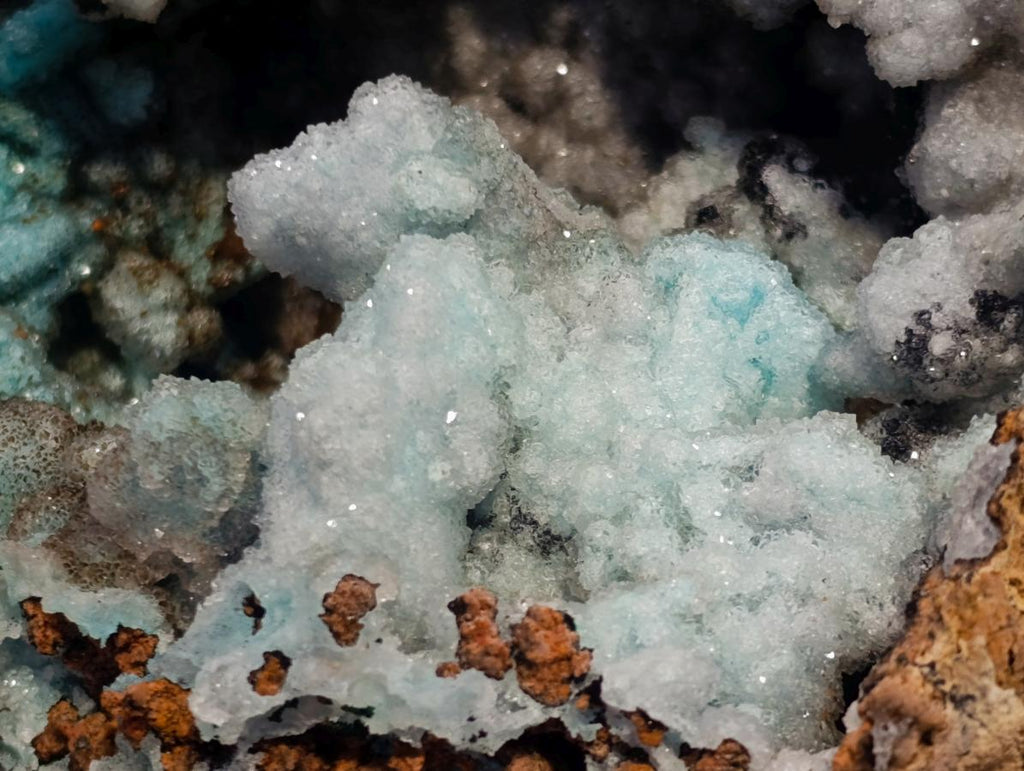 Natural XL Drusy Coated Chrysocolla with Ball Malachite Museum Specimen x 1 From Lupoto Mine, Congo