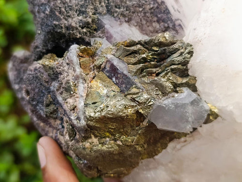 Polished Large Rare Messina Crystal Cluster with Epidote and Chalcopyrite x 1 From Messina Mine, South Africa