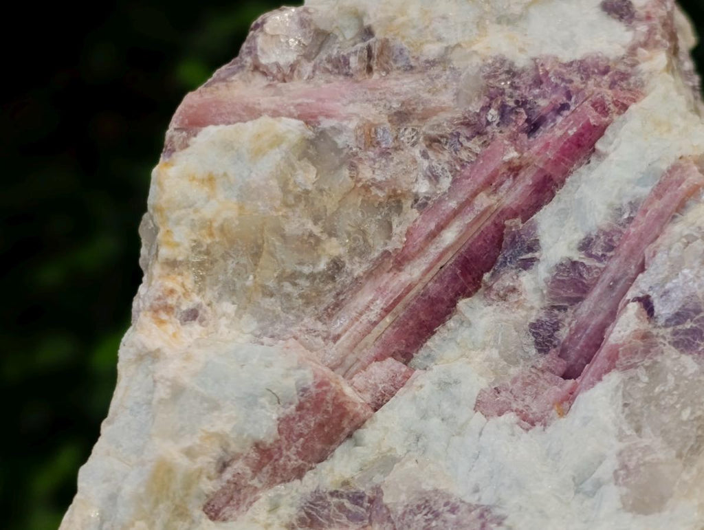 Natural Rubellite Pink Tourmaline Crystals in Feldspar and Quartz Schist x 1 From Karibib, Namibia