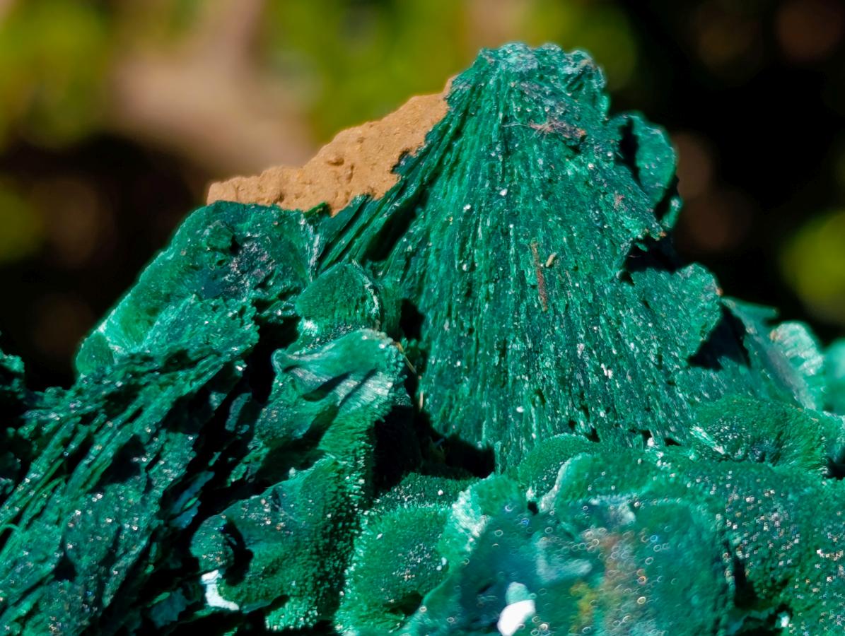 Natural Classic Bladed Malachite Pseudomorph with Associated Minerals Specimen x 1 From Kolwezi, Congo