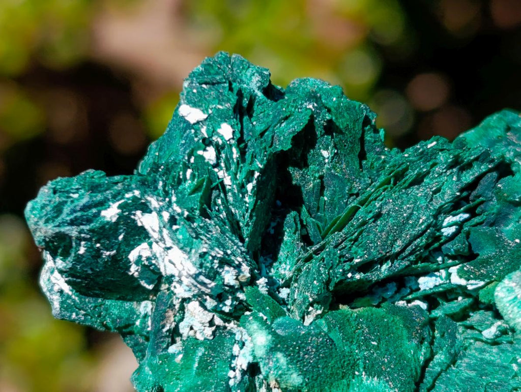 Natural Classic Bladed Malachite Pseudomorph with Associated Minerals Specimen x 1 From Kolwezi, Congo