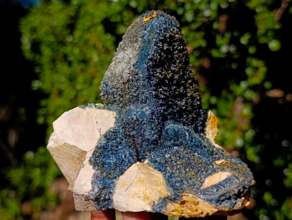 Natural Rare Foitite on Feldspar Specimen x 1 From Erongo Mountain, Namibia