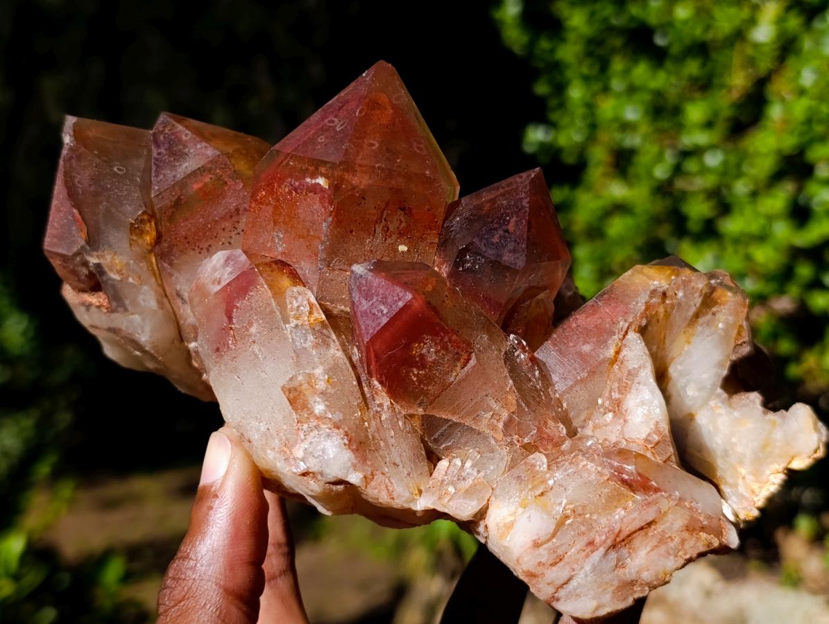 Natural Large Red Hematoid Quartz Crystal Cluster x 1 From Karoi, Zimbabwe