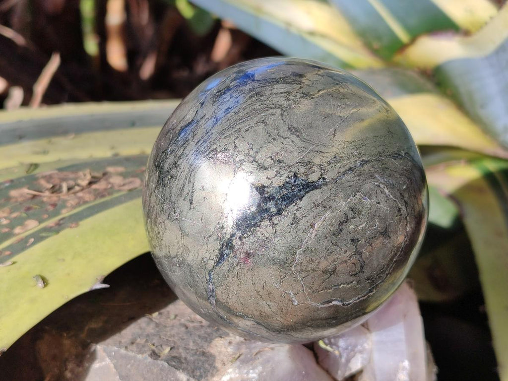 Polished Golden Pyrite "Pharaoh Stone" Sphere x 1 From Iron Duke Mine, Zimbabwe