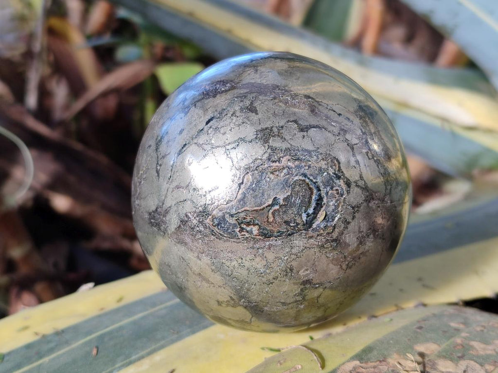 Polished Golden Pyrite "Pharaoh Stone" Sphere x 1 From Iron Duke Mine, Zimbabwe