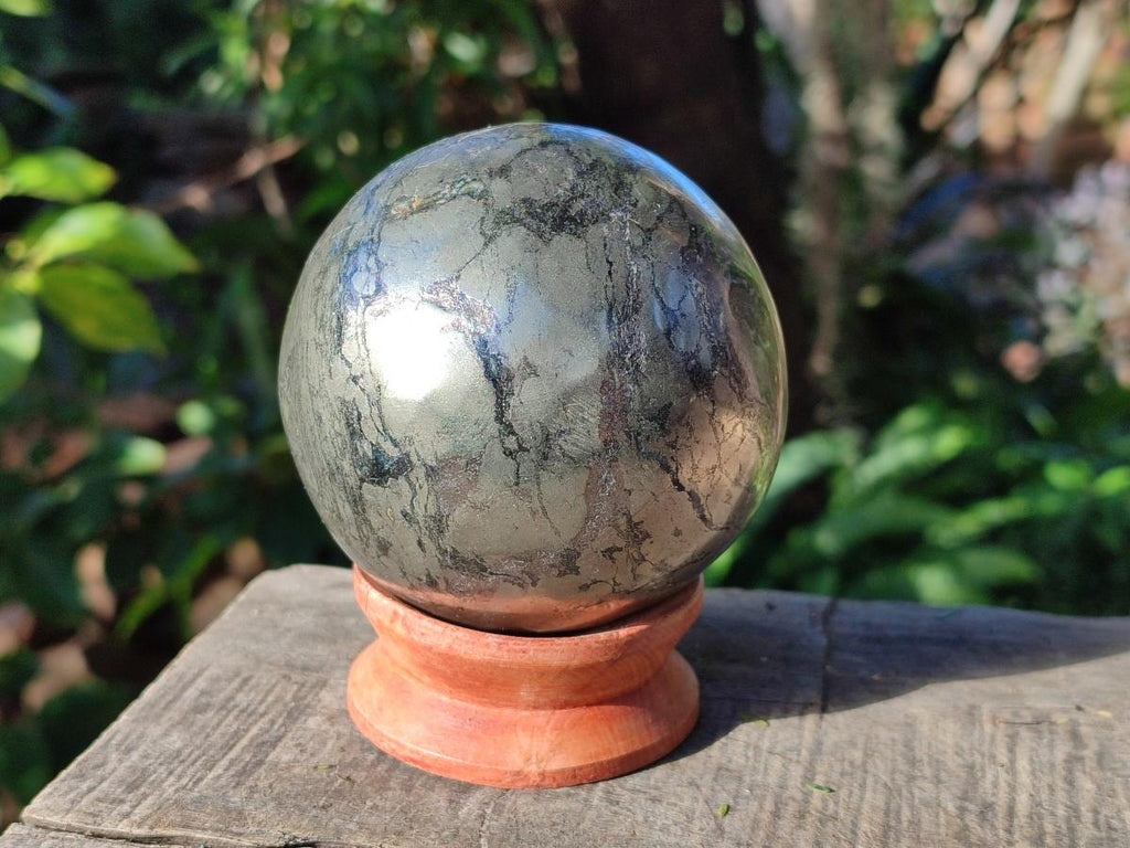 Polished Golden Pyrite "Pharaoh Stone" Sphere x 1 From Iron Duke Mine, Zimbabwe