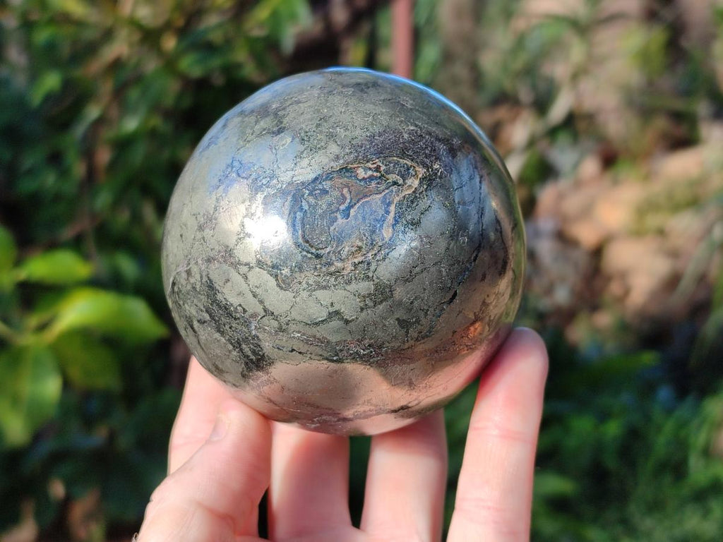 Polished Golden Pyrite "Pharaoh Stone" Sphere x 1 From Iron Duke Mine, Zimbabwe