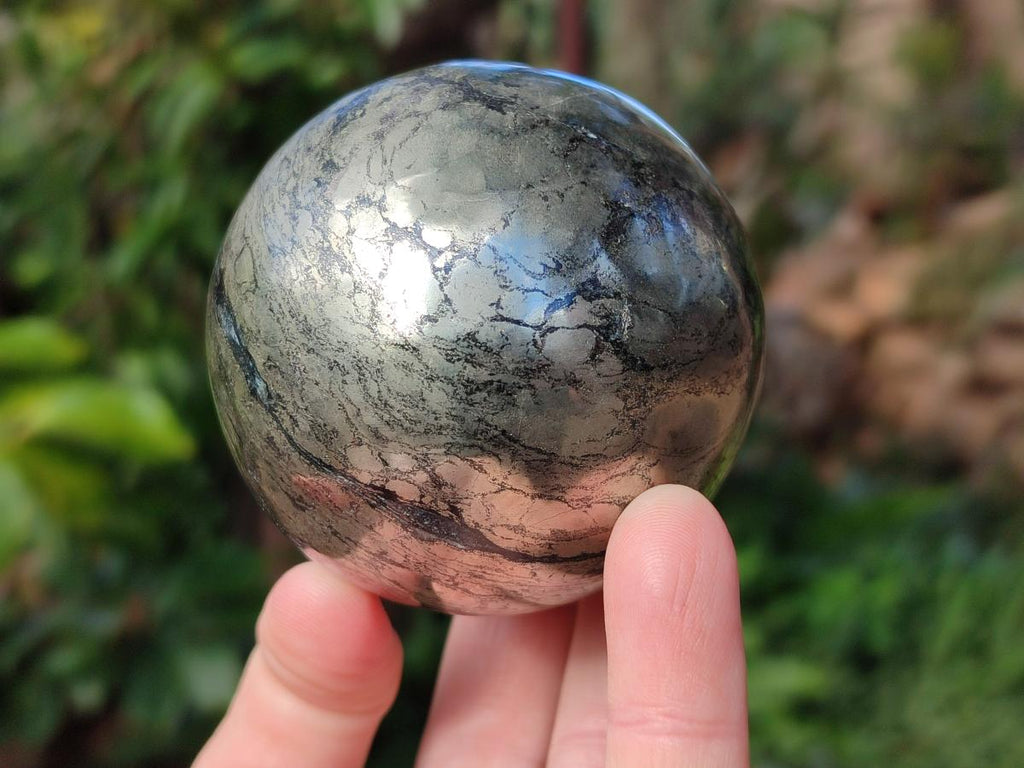 Polished Golden Pyrite "Pharaoh Stone" Sphere x 1 From Iron Duke Mine, Zimbabwe