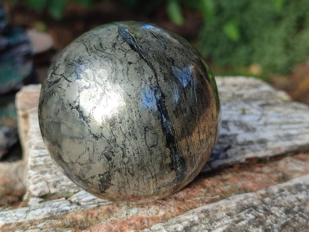 Polished Golden Pyrite "Pharaoh Stone" Sphere x 1 From Iron Duke Mine, Zimbabwe