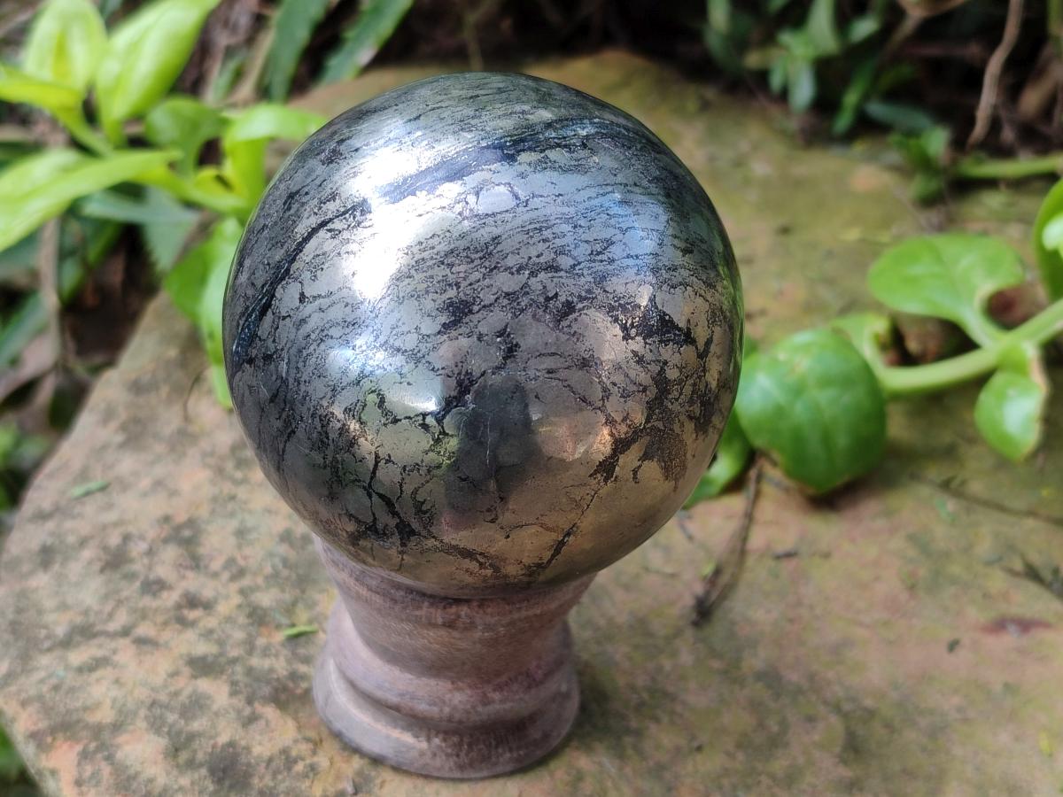 Polished Golden Pyrite "Pharaoh Stone" Sphere x 1 From Iron Duke Mine, Zimbabwe