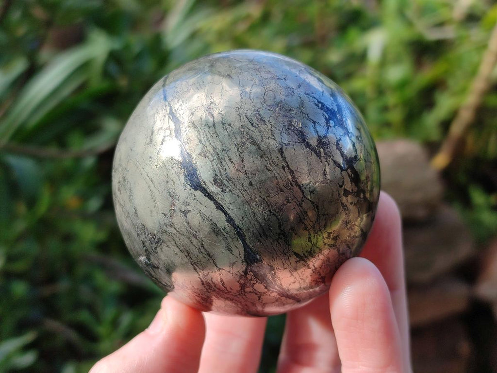 Polished Golden Pyrite "Pharaoh Stone" Sphere x 1 From Iron Duke Mine, Zimbabwe