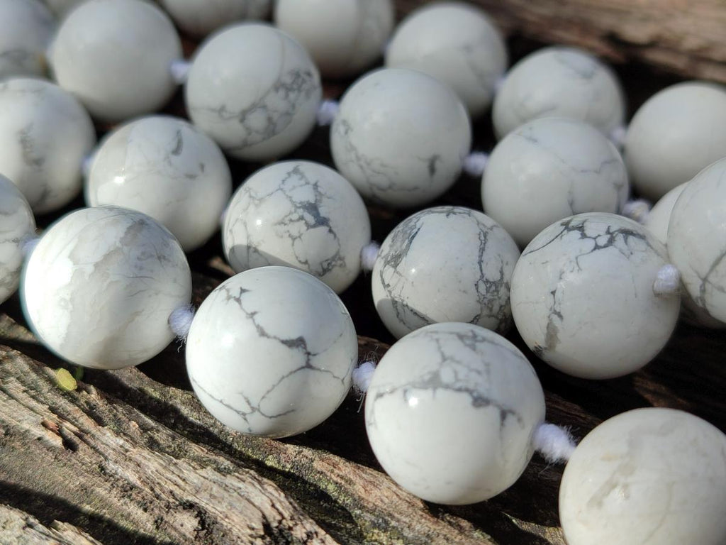 Hand Made Lightning Strike Magnesite Howlite Ball Beaded Necklace - Sold Per Item - From Zimbabwe
