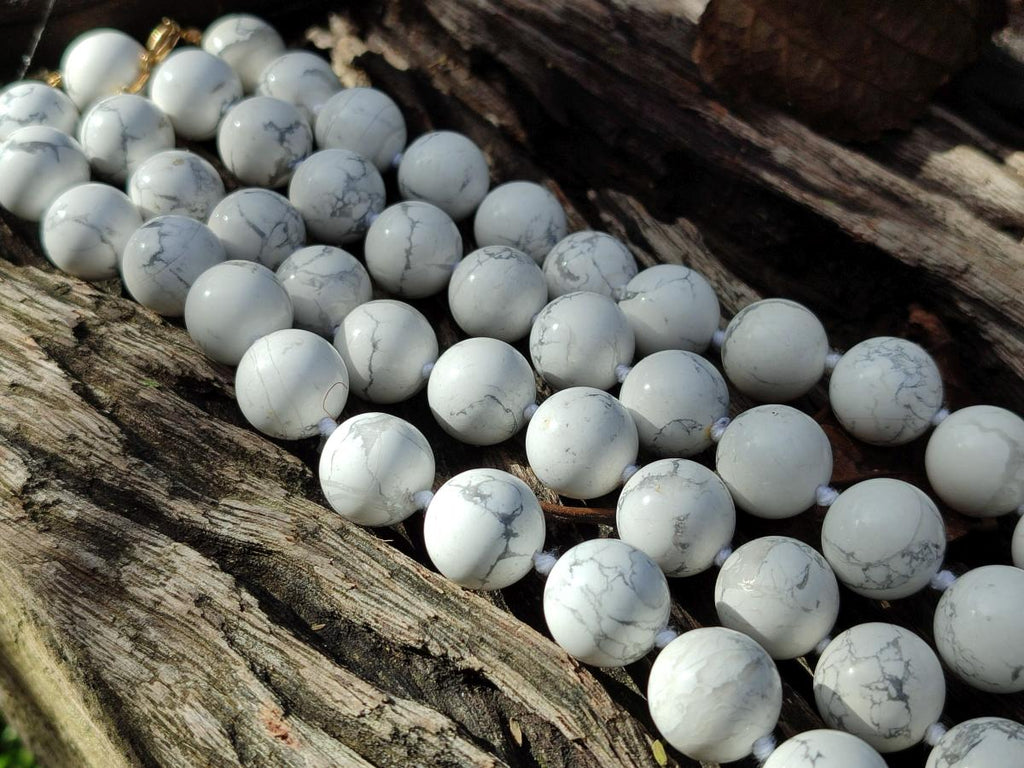 Hand Made Lightning Strike Magnesite Howlite Ball Beaded Necklace - Sold Per Item - From Zimbabwe