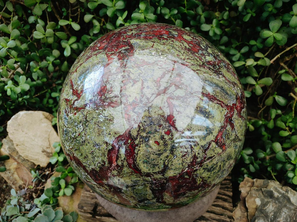 Polished XXXL Bastite Dragonsblood Stone Sphere x 1 From Tshipise, South Africa