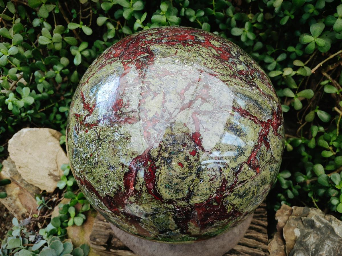 Polished XXXL Bastite Dragonsblood Stone Sphere x 1 From Tshipise, South Africa