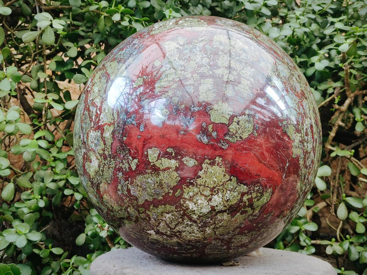 Polished XXXL Bastite Dragonsblood Stone Sphere x 1 From Tshipise, South Africa
