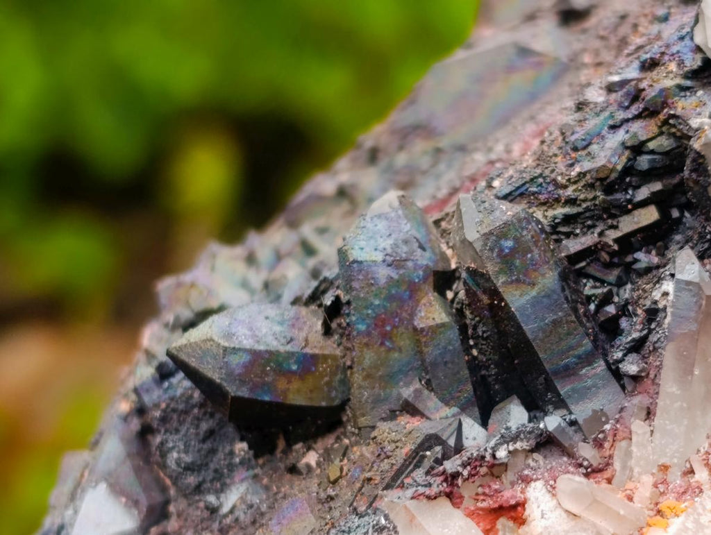 Natural Rare "Blacknite Quartz" Iridescent Cluster x 1 From Madagascar