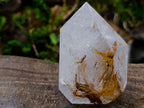 Polished Golden Veiled Window Quartz Crystal x 1 From Akansobe, Madagascar