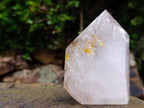 Polished Golden Veiled Window Quartz Crystal x 1 From Akansobe, Madagascar