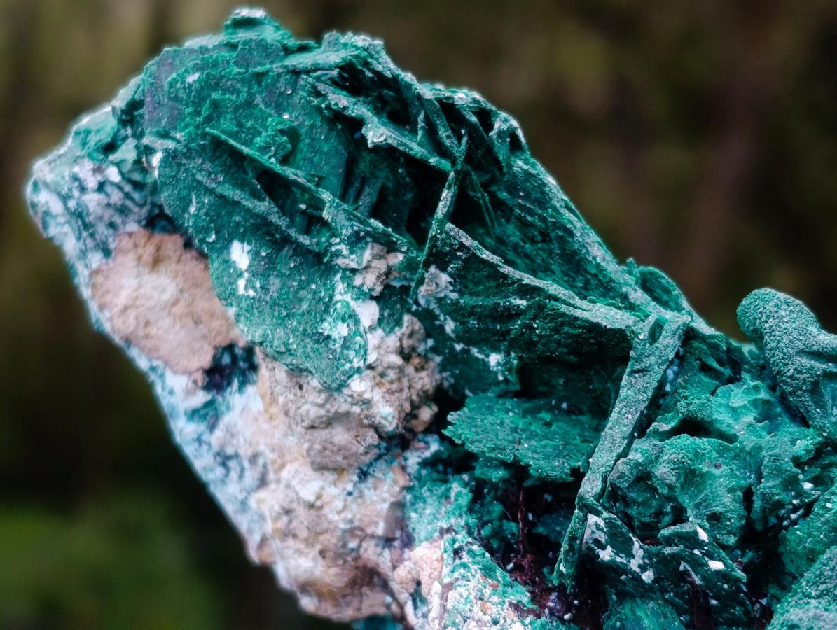 Natural Bladed Malachite after Azurite Pseudomorph Specimen x 1 From Kolwezi, Congo