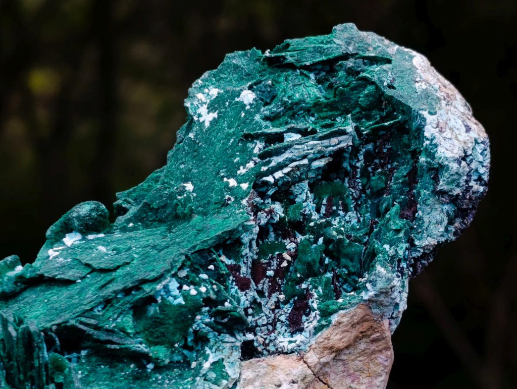 Natural Bladed Malachite after Azurite Pseudomorph Specimen x 1 From Kolwezi, Congo