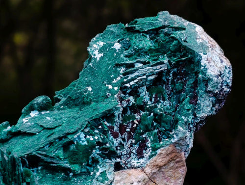Natural Bladed Malachite after Azurite Pseudomorph Specimen x 1 From Kolwezi, Congo