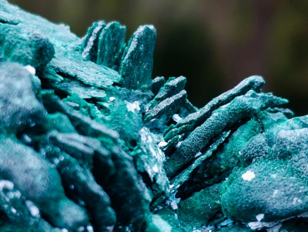 Natural Bladed Malachite after Azurite Pseudomorph Specimen x 1 From Kolwezi, Congo