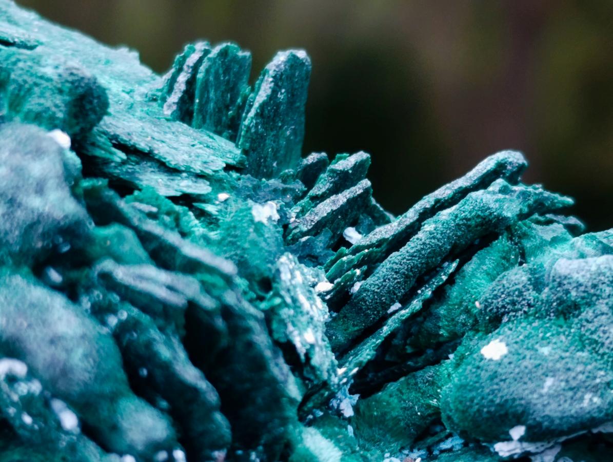 Natural Bladed Malachite after Azurite Pseudomorph Specimen x 1 From Kolwezi, Congo