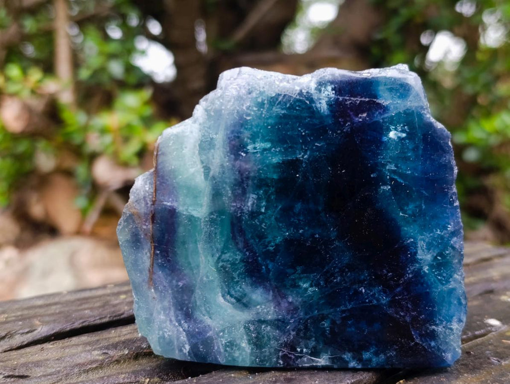 Polished One Side Translucent Watermelon Fluorite Specimen x 1 From Uis, Namibia