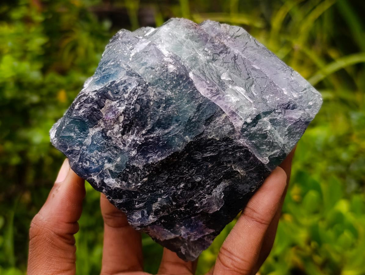 Polished One Side Translucent Watermelon Fluorite Specimen x 1 From Uis, Namibia