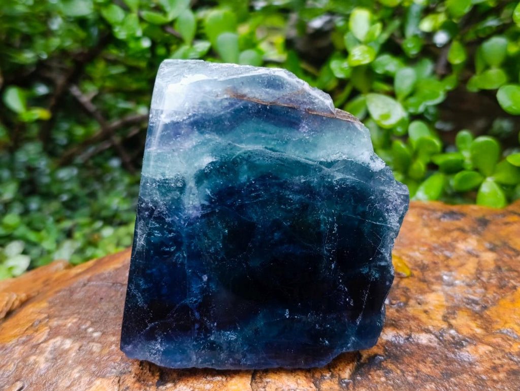 Polished One Side Translucent Watermelon Fluorite Specimen x 1 From Uis, Namibia