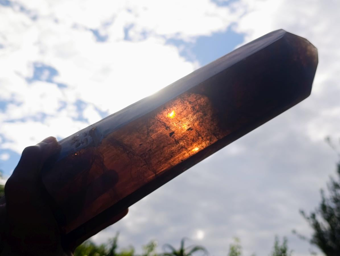 Polished XL Tabular Dark Smokey Quartz Crystal x 1 From Madagascar