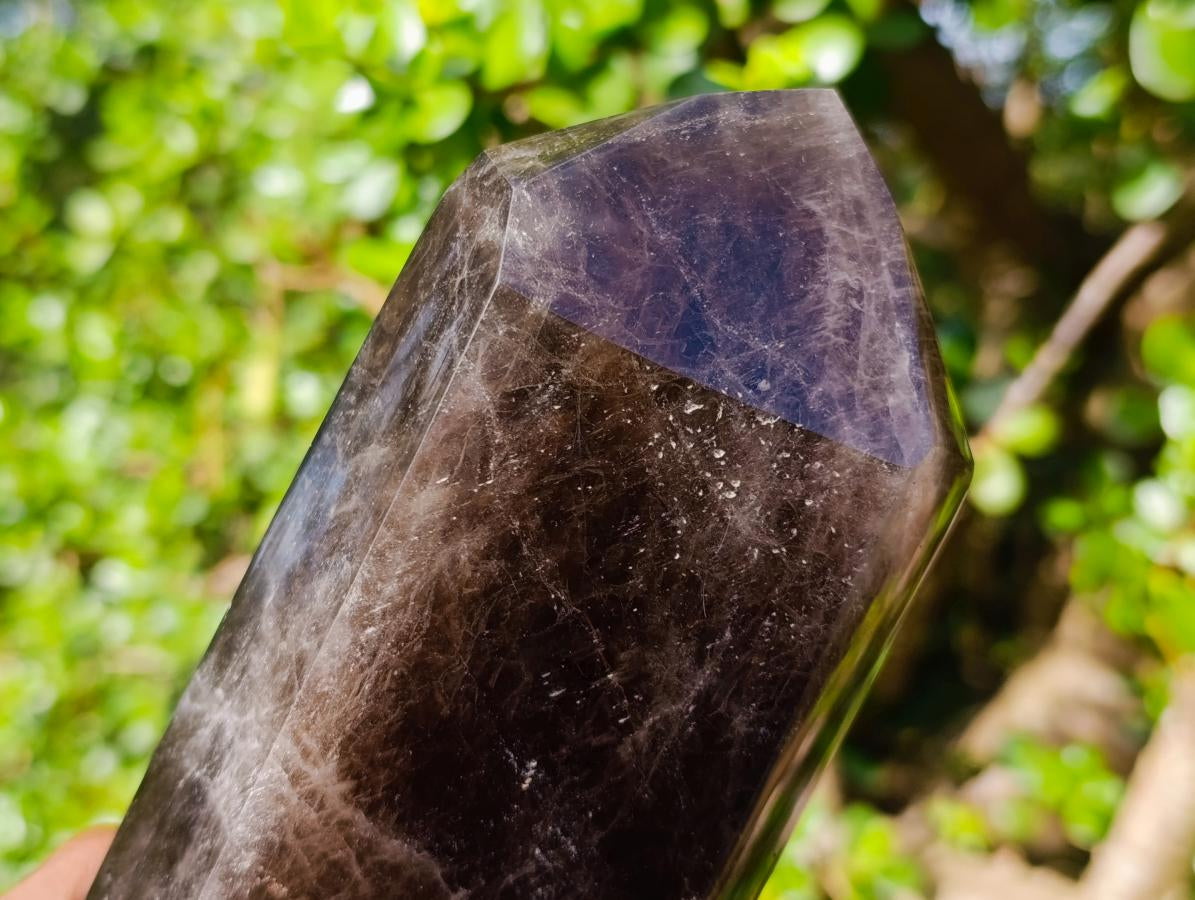 Polished XL Tabular Dark Smokey Quartz Crystal x 1 From Madagascar