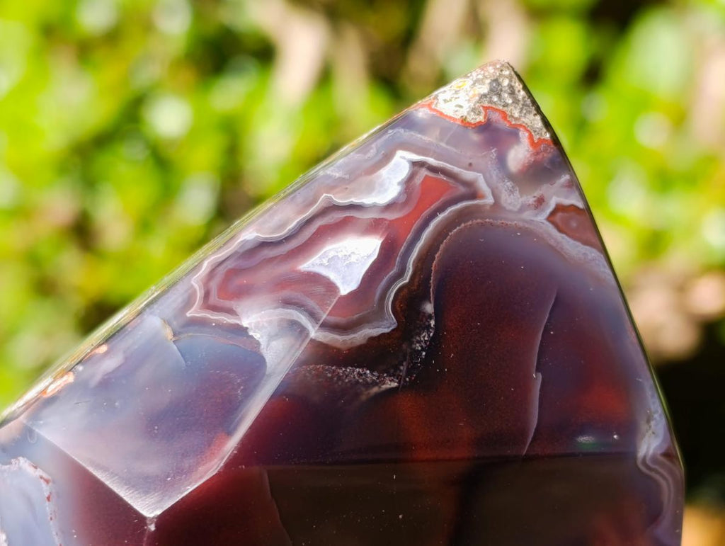 Polished Strawberry Agate Standing Display Crystal x 1 From Mozambique