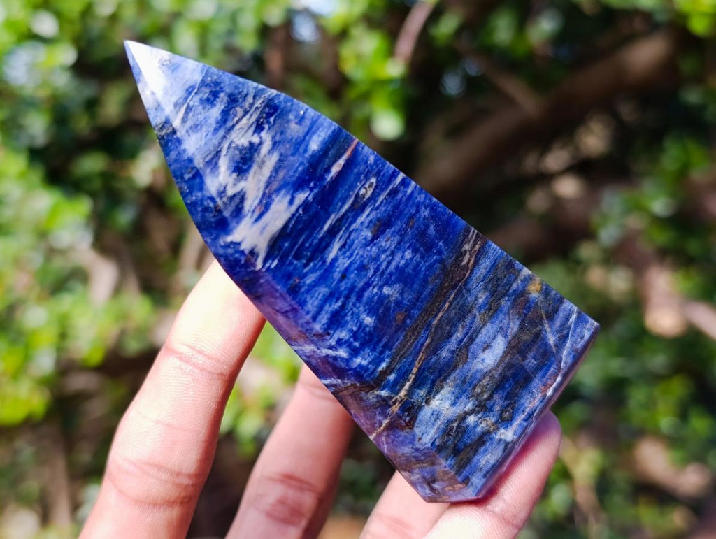 Polished Deep Princess Blue Sodalite Display Crystal x 1 From Kunene, Namibia