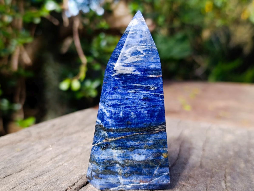 Polished Deep Princess Blue Sodalite Display Crystal x 1 From Kunene, Namibia
